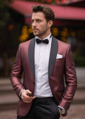 Men's 2-Piece Flashy Tuxedo with Burgundy Gradient Flash