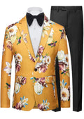 Men's Garden Yellow Tuxedo Floral Embraided Jacket