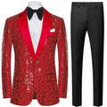 Men's Sequin Geometric Mosaic Red Tuxedo