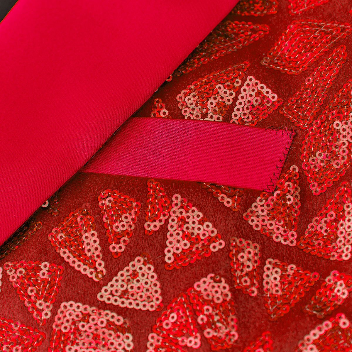Men's Sequin Geometric Mosaic Red Blazer