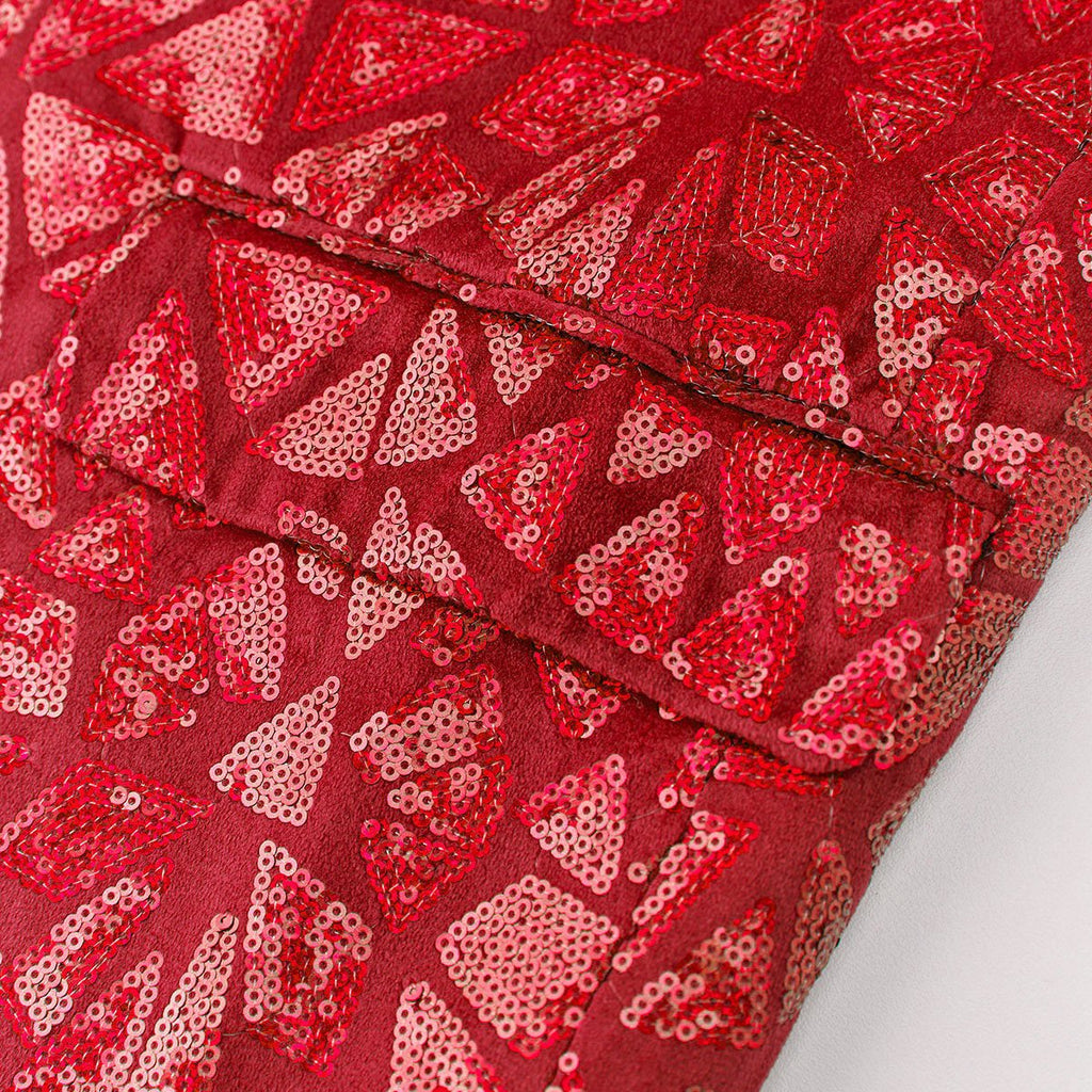 Men's Sequin Geometric Mosaic Red Tuxedo
