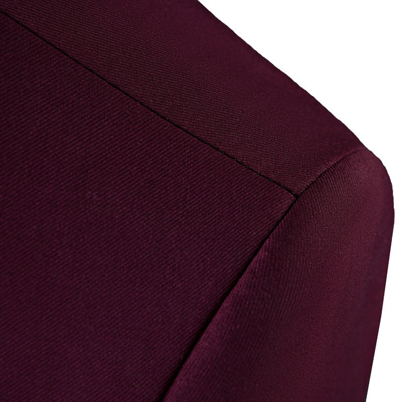 Men's 2-Piece Jacquard Embroidery Burgundy Blazer