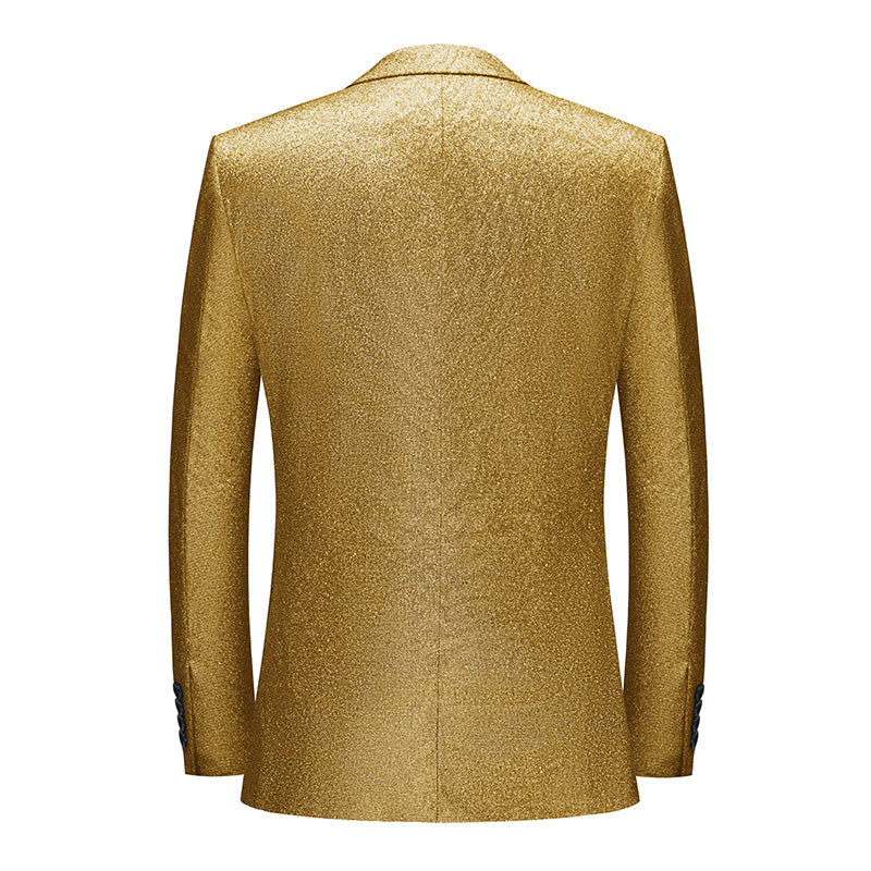 Men's 2-Piece One Button Sparkling Golden Tuxedo