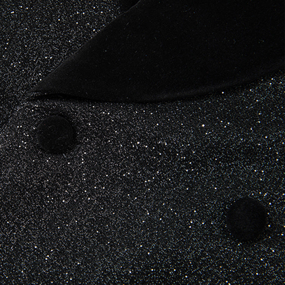 Men's 2-Piece Starry Black Smoking Suit