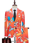 Men’s Abstract Graffiti Two-Piece Orange Suit