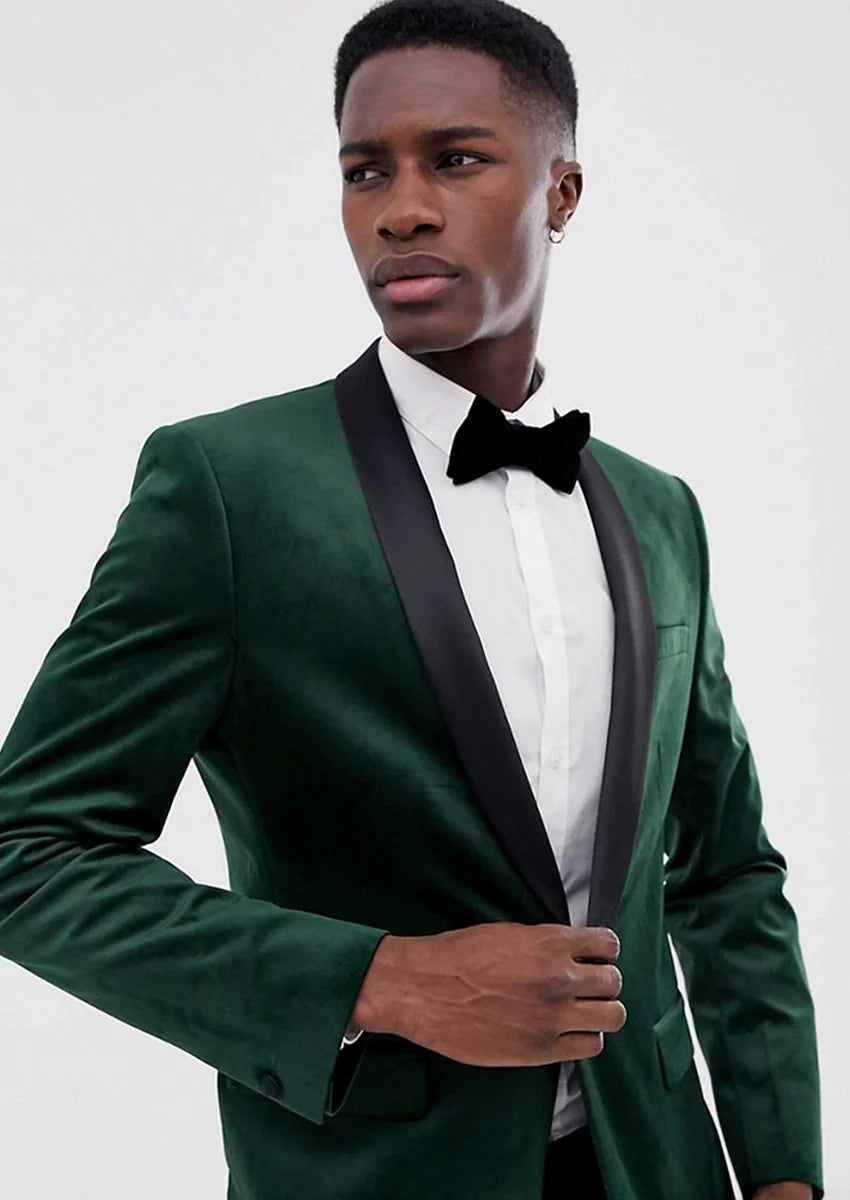 Men's Emerald Green Tuxedo Luxurious Velvet