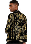 Men's Exquisite Luxury for Elegance Style Black and Gold Velvet Tuxedo