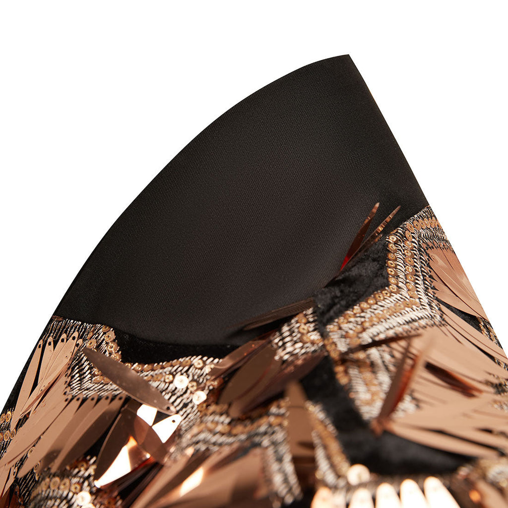 Men's Fashion Fringed Sequin Tassels Rose Gold Tuxedo