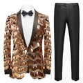 Men's Fashion Fringed Sequin Tassels Rose Gold Tuxedo