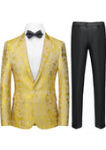 Men's Gold Plume Jacquard Tuxedo Jacket