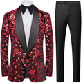 Men's Sequin Jacket Red Falling Stars