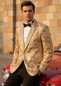 Men's  Sequin Six-pointed Star Golden Luxury Jacket