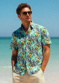Men's Short Sleeve Hawaiian Shirt Wrinkle-free and Breathable Fresh Green