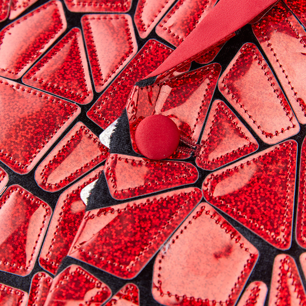 Men's Unique Mirrored Geometric Patchwork Magenta Prom Tuxedo