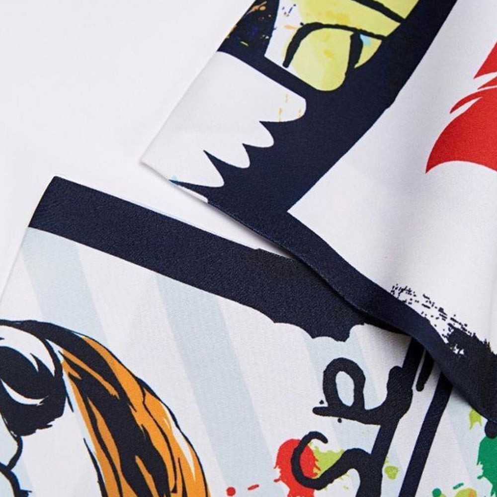 Men's 2-Piece Fashion Portrait Graffiti Print Casual Suit