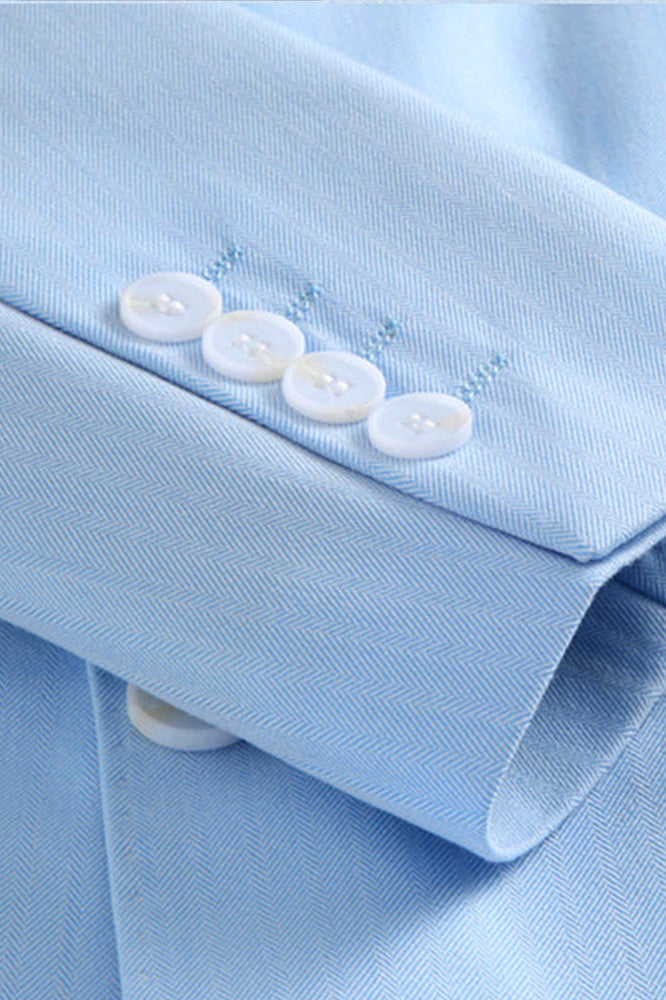 Men's 3-Piece Stylish Elegance Classic Light Blue Suit