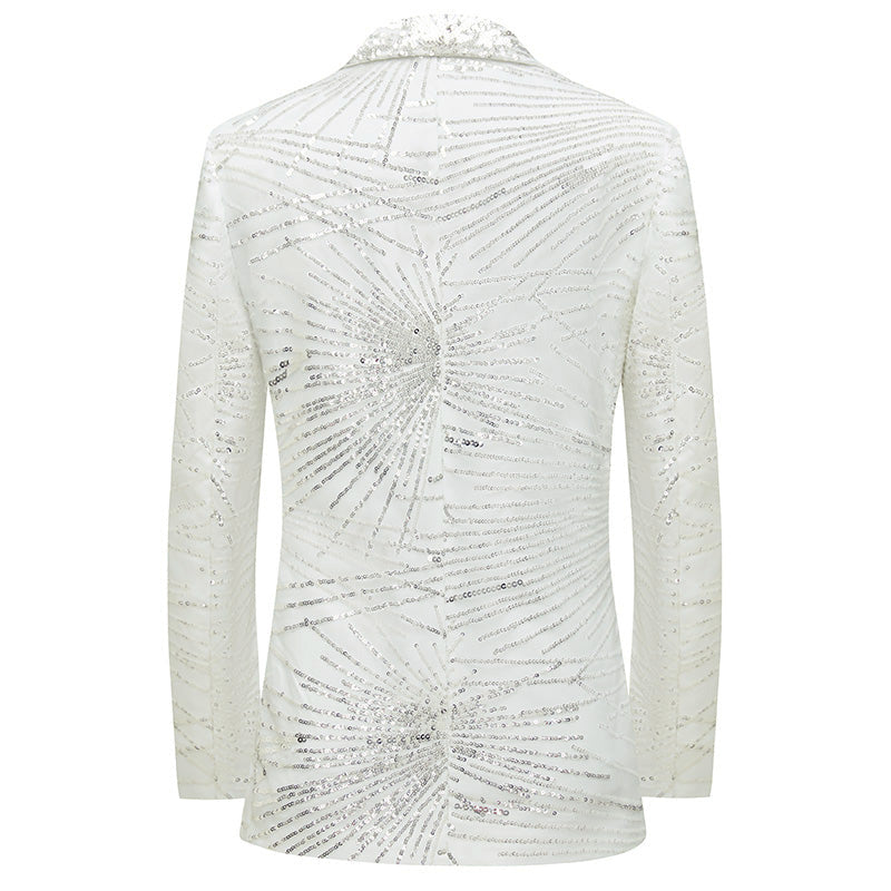 Men's 2-Piece Shimmering Fireworks Ivory Cream Tuxedo