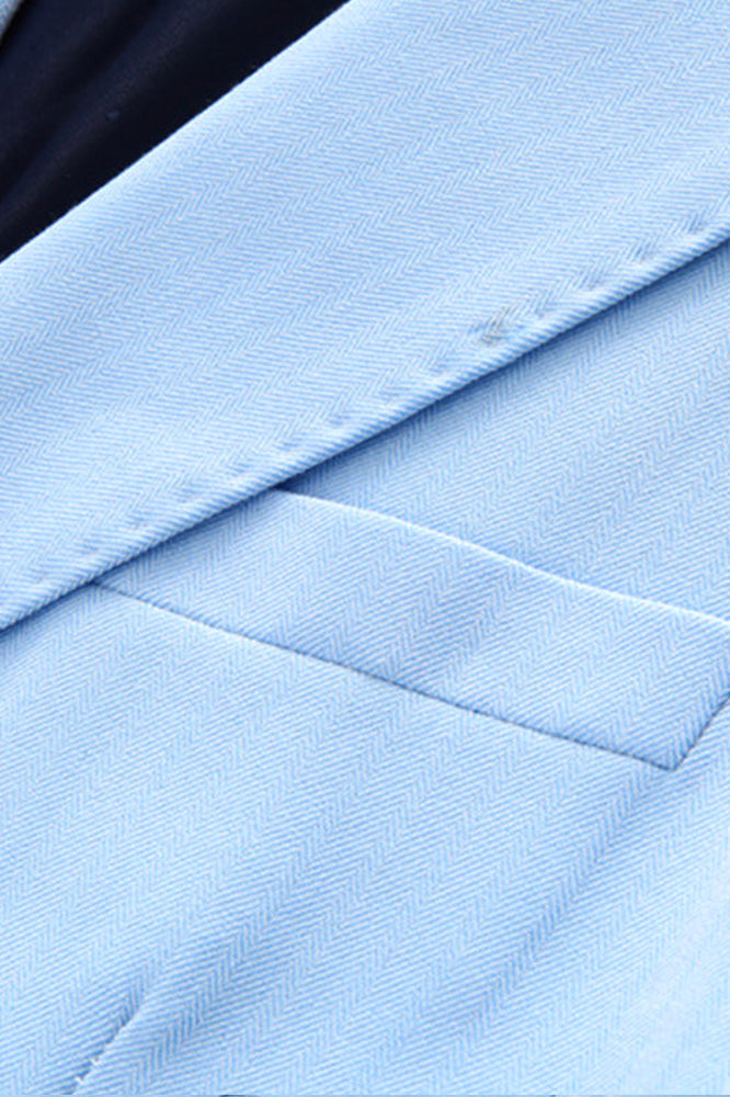 Men's 3-Piece Stylish Elegance Classic Light Blue Suit