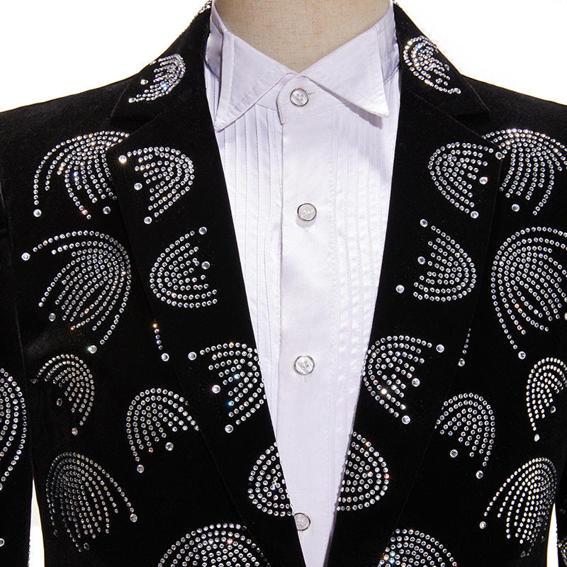 Men's Fashion Jellyfish Sequined Black Tuxedo Jacket
