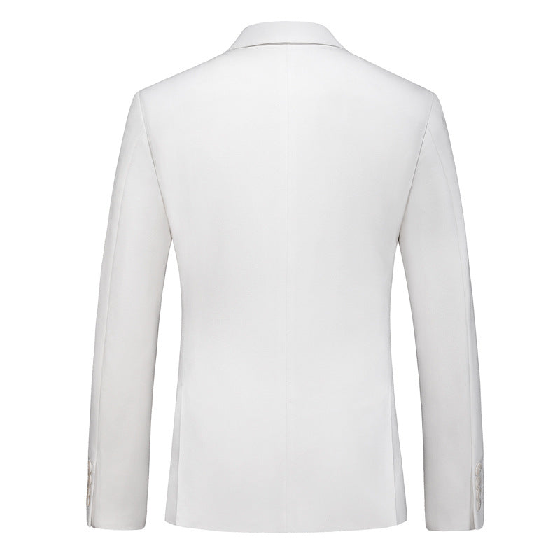 Men's 3-Piece Single-Breasted Solid White Suit