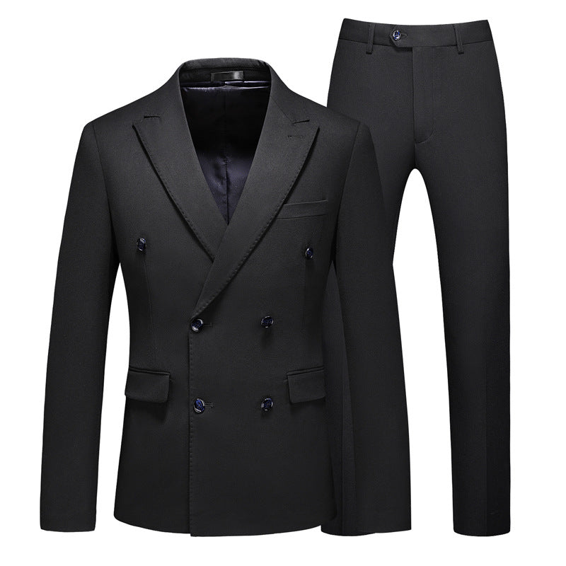 Men’s 3-Piece Classic Double-breasted Black Business Suit