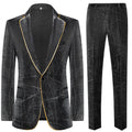 Men's 2-Piece Black Tuxedo Duo with Silver Trim