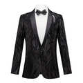 Men's Shawl Lapel Subtile Sequin Embroidery Black Tuxedo