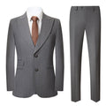 Men's Classic Two Button Slim Fit 2-Piece Striped Gray Suits