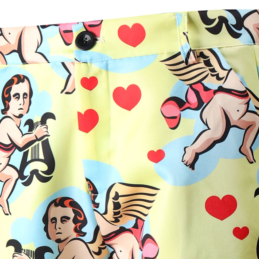 Men's Valentine's Day Theme Printed Suit 3-Piece 4 Color