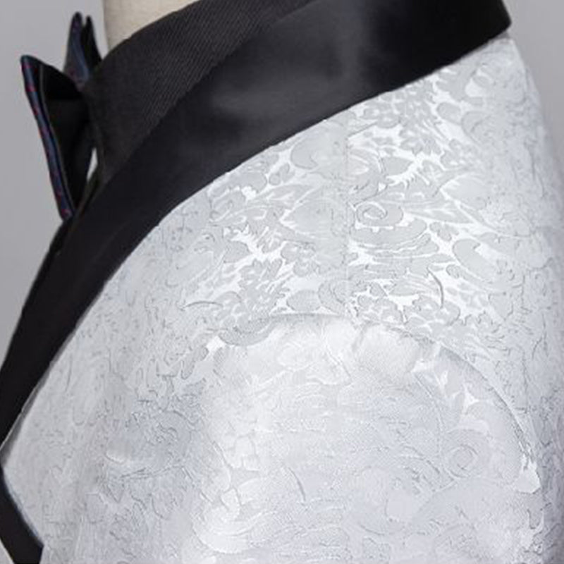 Mens 2-Piece Shawl Lapel Jacquard White Wedding Tuxedo