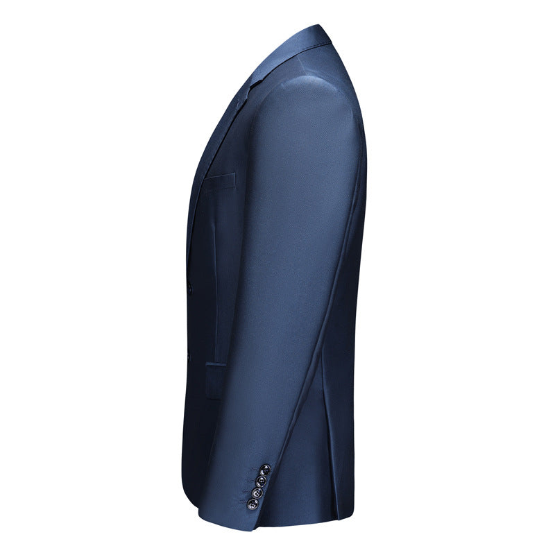 Men’s 3-Piece Two Button Classic Style Navy Blue Business Suit
