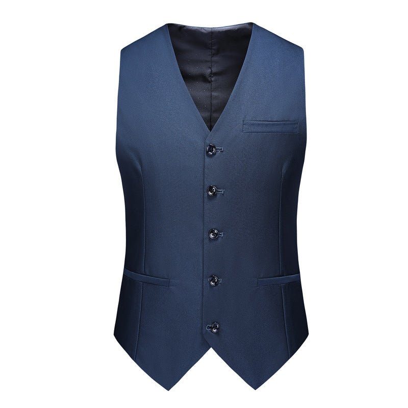 Men’s 3-Piece Two Button Classic Style Navy Blue Business Suit