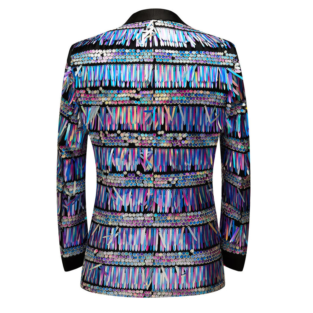 Men's 2-Piece Fashion Fringed Sequin Tassels Colorful Tuxedo