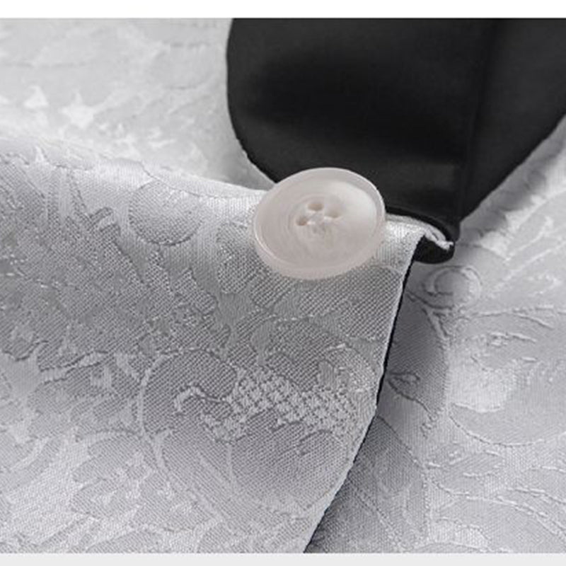 Men's 2-Piece Shawl Lapel Jacquard Wedding Suits White Tuxedo