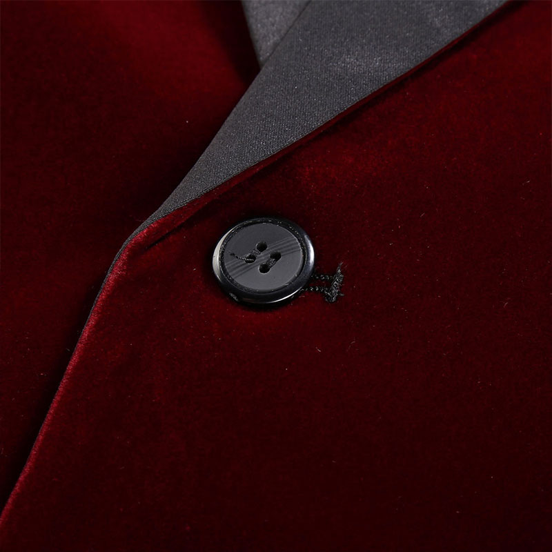 Men's Shawl Lapel Burgundy Velvet Tuxedo