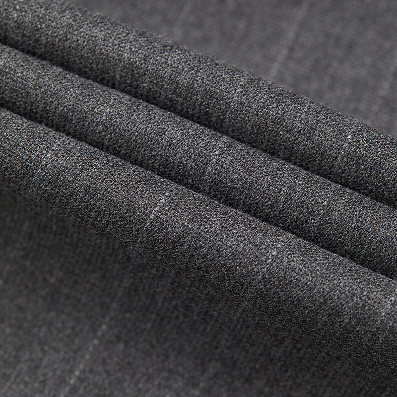 Men's 3-Piece Classic Pinstripe Two Button Gray Suit