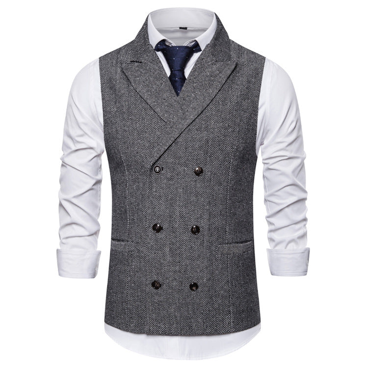 Men's Herringbone Two Breasted Vest