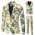 Men's Valentine's Day Theme Printed Suit 3-Piece 4 Color