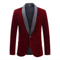 Men's Shawl Lapel Burgundy Velvet Tuxedo