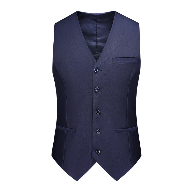 Men's 3-Piece Classic Two Button Navy Blue Tuxedo Jacket