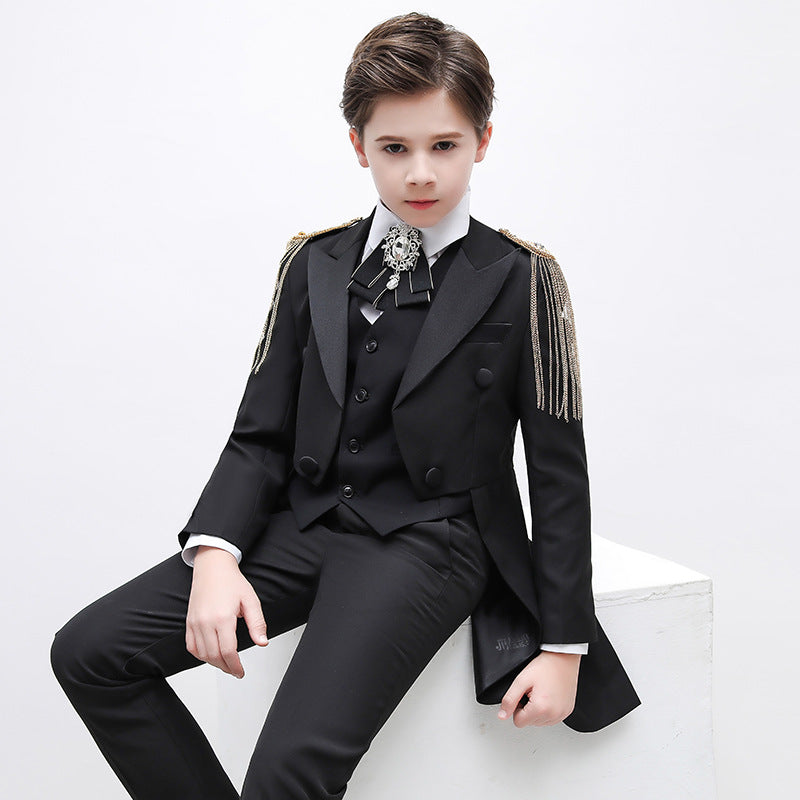 Boy's 3-Piece Suit Classic Swallow Black