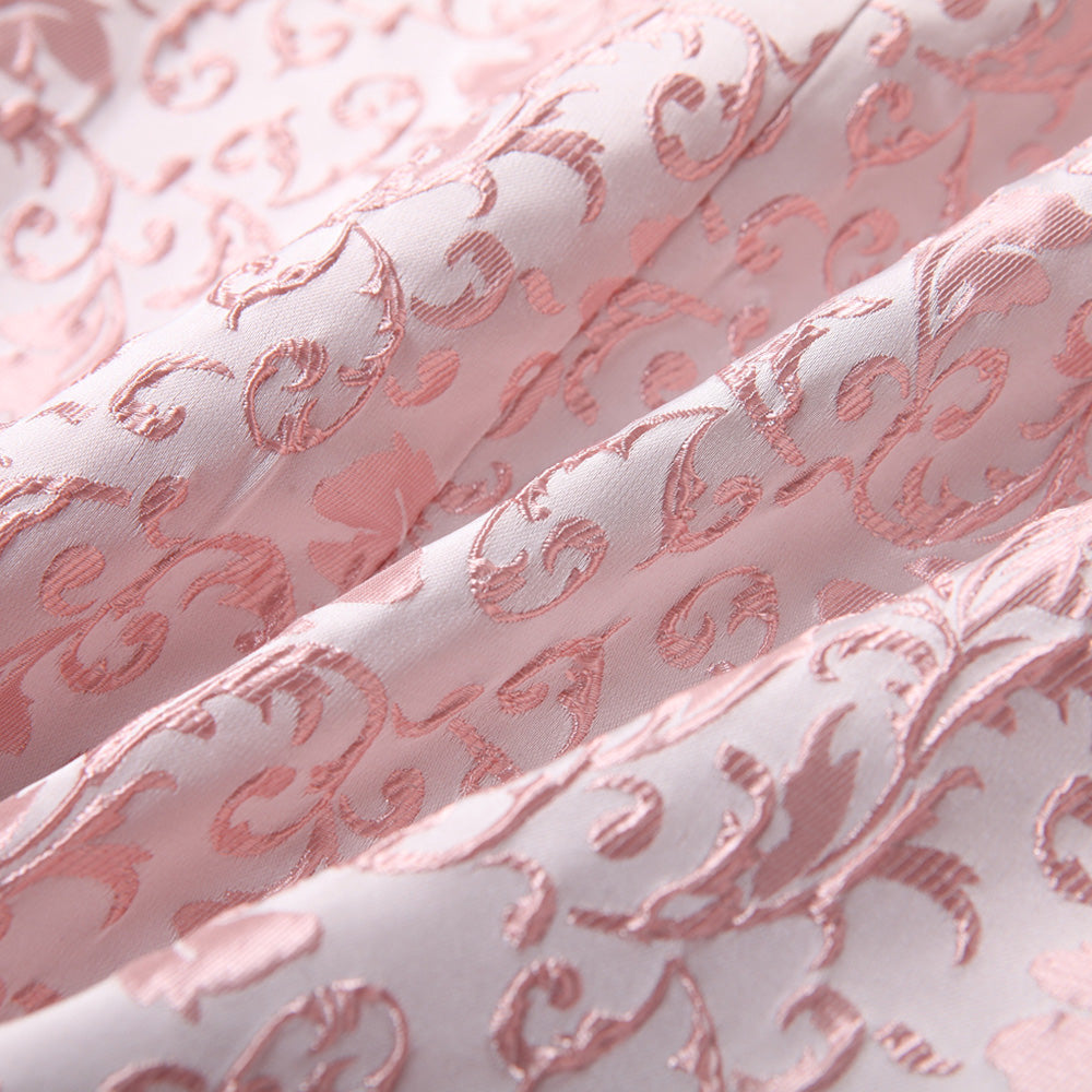 Men's 2-Piece Pink Jacquard Embroidery Paisley Tuxedo