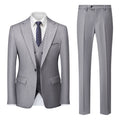 Men's Three-Piece One-Button Light Gray Business Suit