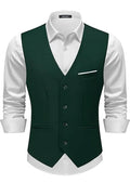 Men's Dark Green Suit Vest Slim Fit Formal Waistcoat
