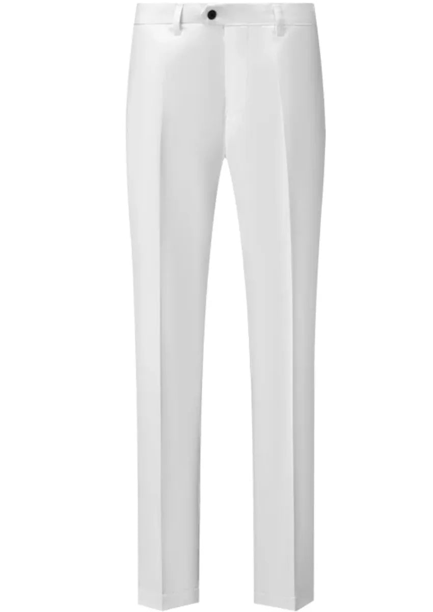 Men's Classic White Suit Pants Slim Fit Formal Trousers