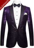 Men's Gradient Sparkling Purple and Black Sequin Jacket
