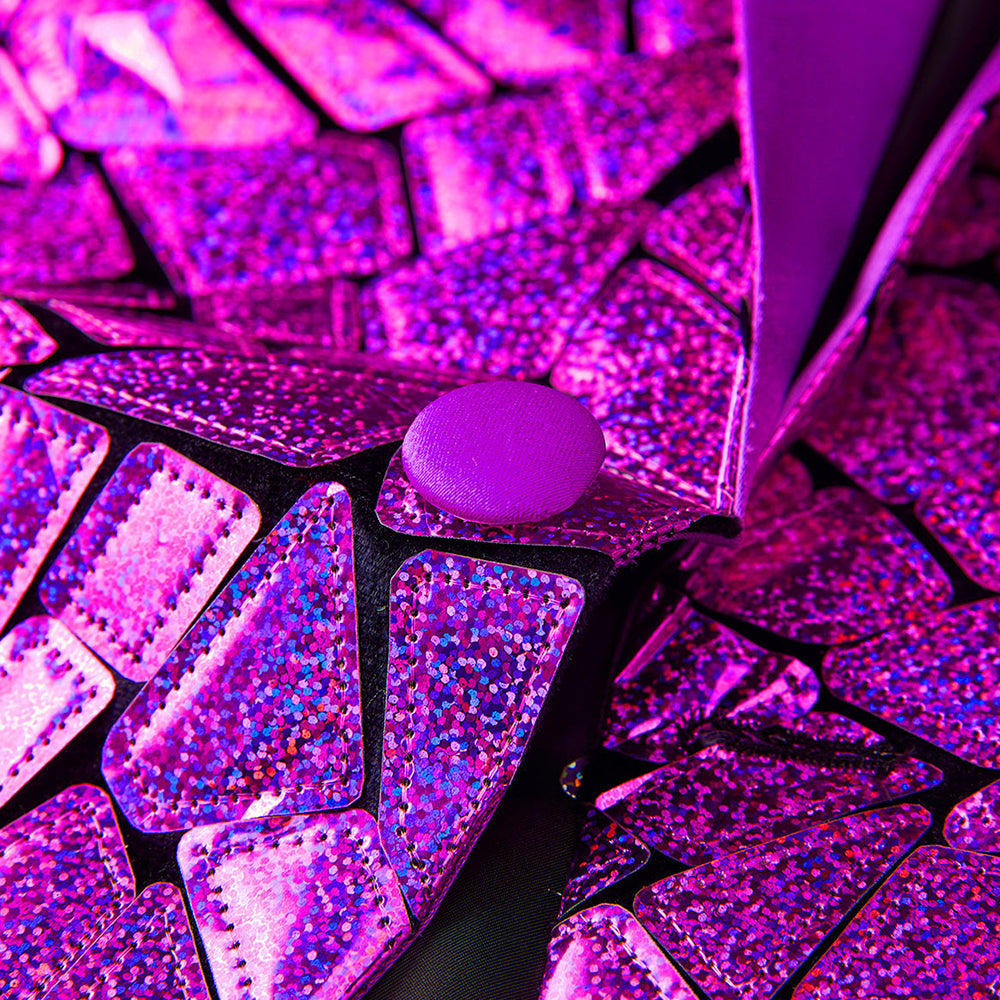 Men's Unique Mirrored Geometric Patchwork Purple Prom Suit