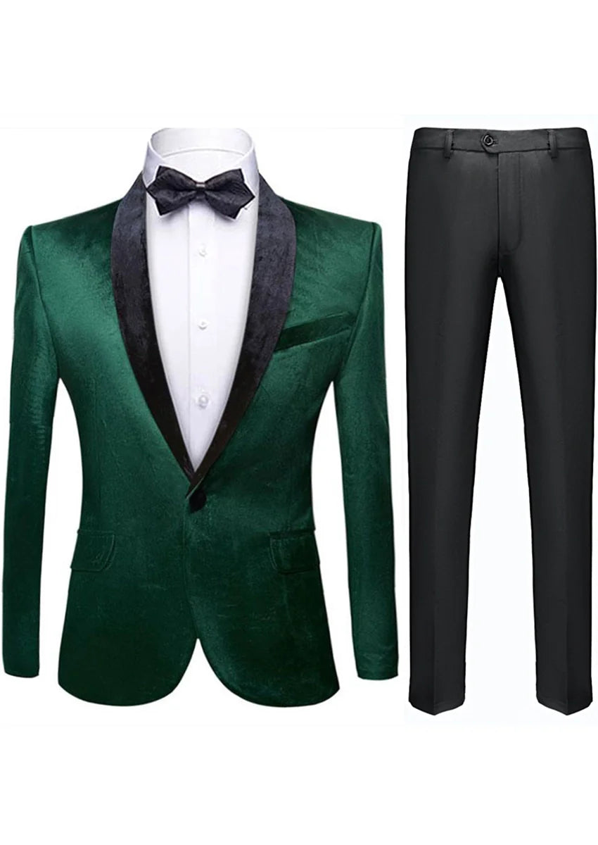 Men's Emerald Green Tuxedo Luxurious Velvet