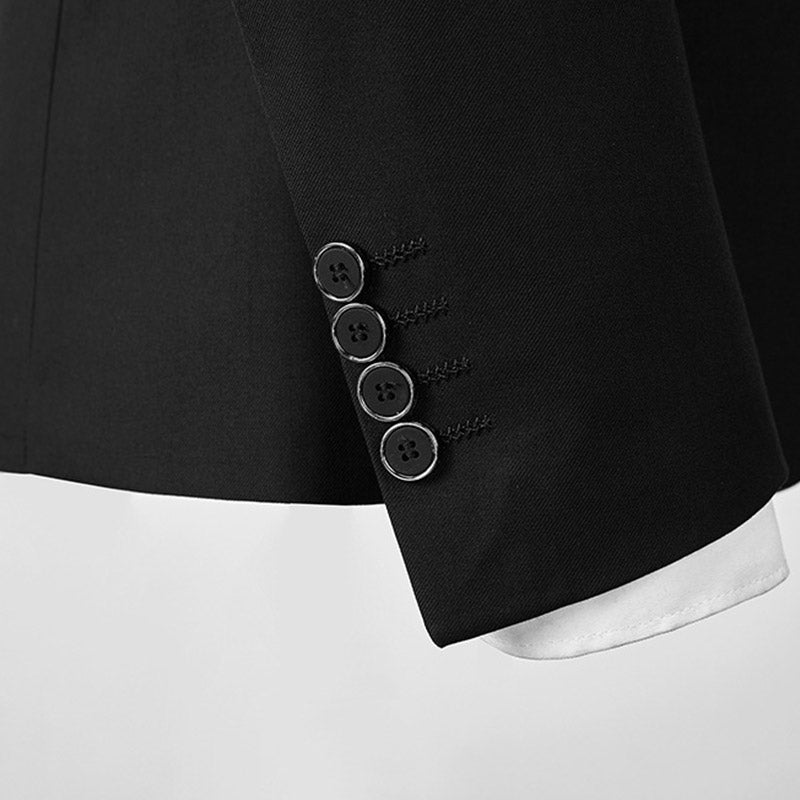 Men's 3-Piece Classic Groom Dresses Elegant Black Groomsmen Suit