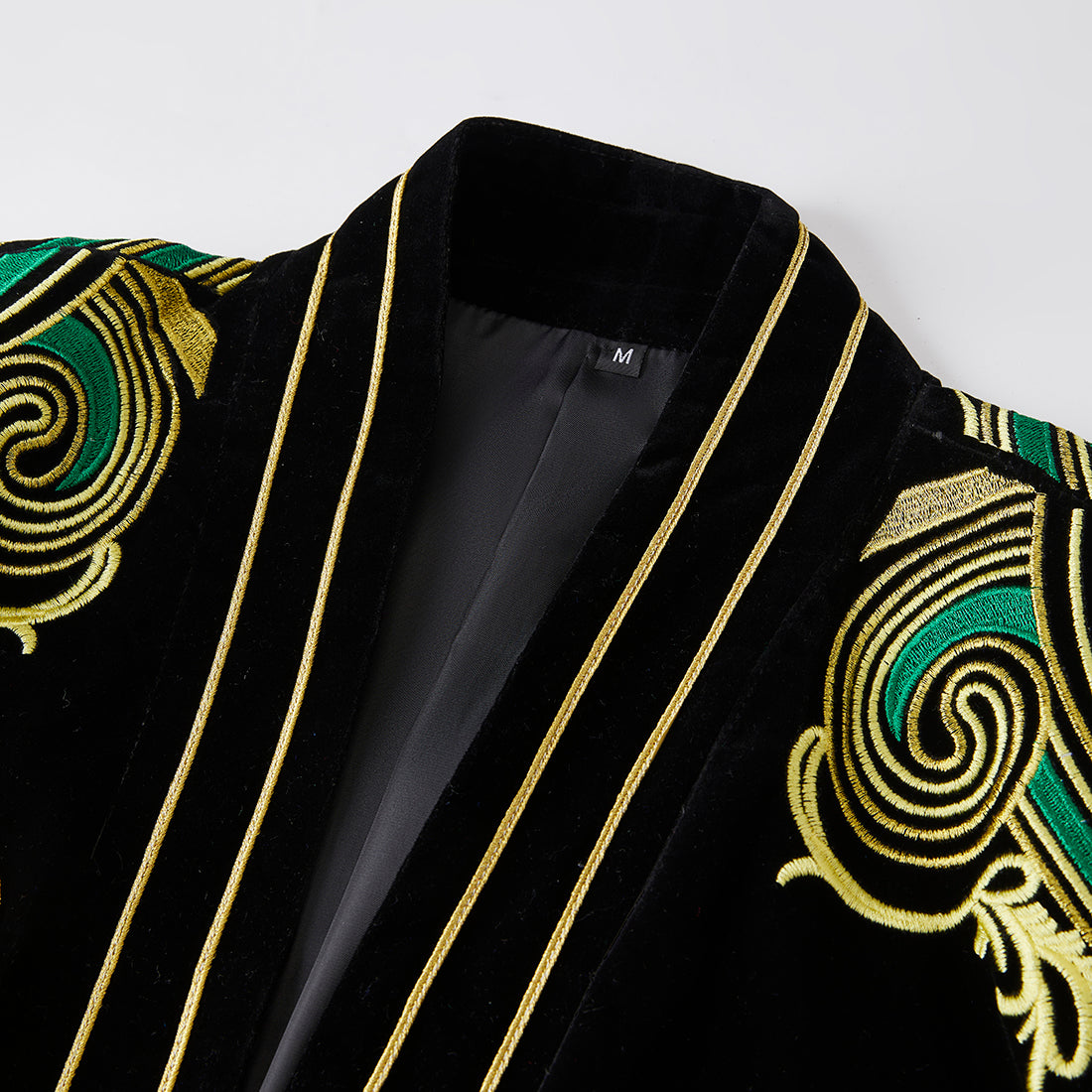 Men's Gold Aigillette Decorated with Luxury Black Embroidered Tuxedo